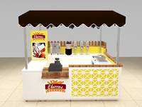 Kiosque alimentaire personnalisé pour centre commercial, stand de churros, comptoir de vente de snacks avec toit en tente pour la zone alimentaire du centre commercial
