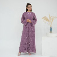 Cardigan musulman en polyester grande taille, robe élégante style turban