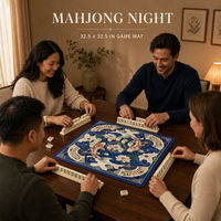 Tapis de jeu de mahjong personnalisé en néoprène, motif poisson koi et lotus, épaisseur 3 mm, pour la maison, le club, les tournois, jeu de table, cadeau