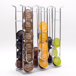 Support de capsules de café <span class=keywords><strong>DOLCE</strong></span> <span class=keywords><strong>GUSTO</strong></span> en métal argenté 36 compartiments, support moderne à cinq niveaux, rangement pratique pour outils à main - Product Image 2