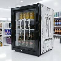 Réfrigérateur commercial pour boissons énergisantes avec logo LED personnalisé, porte vitrée, pour bar, café, hôtel, OEM, CE/CB