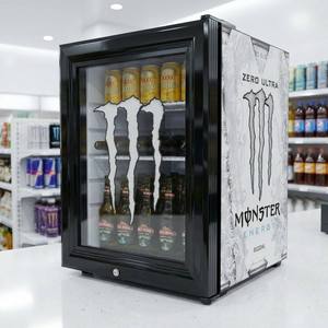 Enfriador Comercial <span class=keywords><strong>de</strong></span> Bebidas Energéticas con Logotipo LED Personalizado, Refrigerador <span class=keywords><strong>de</strong></span> Bebidas con Puerta <span class=keywords><strong>de</strong></span> Vidrio para Bar, Cafetería, Hotel, OEM, CE/CB - Product Image 3