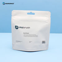 Kantong Mylar Laminasi Custom Harga Pabrik, Pouch Stand Up dengan Zipper dan Lubang Euro untuk Kemasan Retail Pembersih Kuas