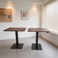 Table basse moderne écologique à pied unique, réglable en hauteur par vérin à gaz, avec cadre en fer durable et pieds carrés à 3 niveaux, facile à assembler