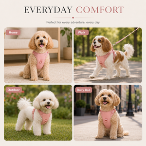 Ming Jia Breathable <strong>Pink</strong> Air Mesh <strong>Dog</strong> <strong>Harness</strong> Reflective Safety Pet Vest Lightweight No-Choke <strong>Harness</strong> for Daily Walks - Product Image 3