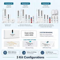 Kit de toilette jetable pour hôtel avec brosse à dents et pantoufles, sept pièces, vente en gros, modèle 132555, fabriqué dans la province du Guangdong