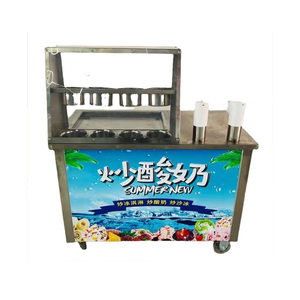 Máquina de helado frito de doble sartén con rodillo para helado, máquina de helado frito tailandés - Product Image 6