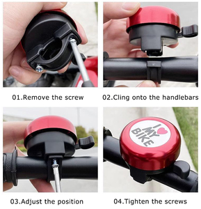 Sonnette de vélo pour enfants en alliage d'aluminium Sonnette de vélo de montagne Noir Bleu Rouge Violet Blanc Sliver Sonnette de guidon de vélo - Product Image 6