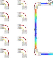 Conectores en Forma de L/de Esquina de 10 mm y 12 mm, Conexión de Extensión de Terminal sin Soldadura para Tiras de Luces LED COB RGB Inteligentes de 3 Pines