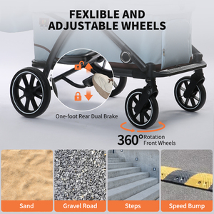 2026 New Design High Quality Blue Foldable <strong>Dog</strong> <strong>Stroller</strong> for Large <strong>Dogs</strong> - Product Image 3