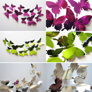 Adesivi Murali 3D a Specchio PVC a Forma di Farfalla, Decorazioni Fai-<span class=keywords><strong>da</strong></span>-Te per Matrimoni, Feste e Casa, 12 Pezzi - Product Image 5