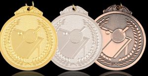 Usine En Gros En Alliage <span class=keywords><strong>De</strong></span> Zinc <span class=keywords><strong>Ping</strong></span>-<span class=keywords><strong>Pong</strong></span> Sujet Récompenses Médailles Personnaliser Logo Et Texte Tennis <span class=keywords><strong>De</strong></span> Table Sports Médailles En Métal - Product Image 2