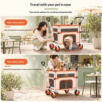 Table de poussette pliable en acier au carbone pour animaux de compagnie, portable pour chats et chiens, idéale pour le camping, le transport de marchandises, remorque mobile à quatre roues