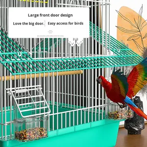Kandang Burung Besar Mewah Pola Solid Plastik Logam Ramah Lingkungan Warna Dapat Disesuaikan Permukaan Mengkilap Semua Musim untuk Burung Parkit dan <span class=keywords><strong>Cockatiel</strong></span> - Product Image 2