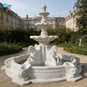 Nuovo Design <span class=keywords><strong>Fontana</strong></span> d'Acqua per Cavalli in Marmo Bianco Naturale su Misura per Cortile - Product Image 1