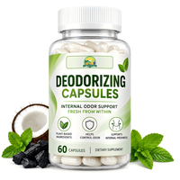 Capsules déodorantes naturelles à base de chlorophylle et d'extraits végétaux, formule complexe pour adultes, soin quotidien interne contre les odeurs corporelles