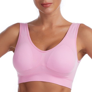 Soutien-gorge sans couture pour femmes brassière sous-vêtements poitrine sommeil Yoga <span class=keywords><strong>sport</strong></span> soutien-gorge gilet grande taille haut coton Bralette soutien-gorge - Product Image 4