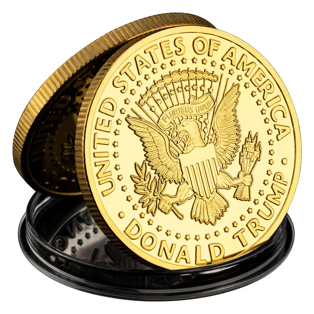 미국 대통령 도널드 골드 & 실버 도금 2024 기념품 동전 미국을 다시 서포터즈 기념품 동전 선물