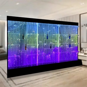 ตู้ไวน์ชั้นวางบาร์ LED สำหรับวางขวดชั้นวางไวน์อะคริลิกตามสั่ง