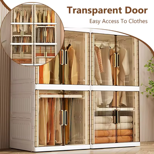Armoire de rangement pliable en plastique avec couvercle, boîtes de rangement pliables pratiques pour jouets, organiseurs de vêtements - Product Image 5