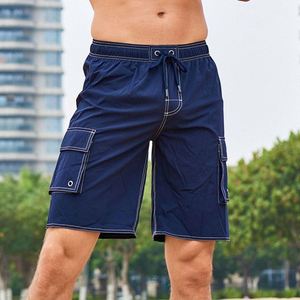 Summer <b>Men</b> Jogger Solid Color Beach Shorts Casual Comfort Outdoor Shorts <b>Men'S</b> Swimming <b>Trunks</b> Board Shorts With Liner - Product Image 2