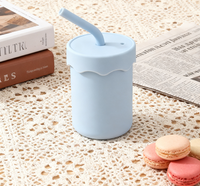 Tasse à boire en silicone étanche avec couvercle résistant à la chaleur sans BPA écologique pour une utilisation unisexe en plein air et au gymnase