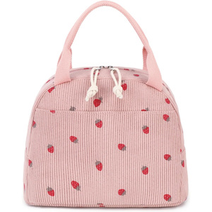 Sac à déjeuner pour femme, grande capacité, en velours côtelé, isotherme, étanche, adapté aux voyages, au travail et aux pique-niques - Product Image 3