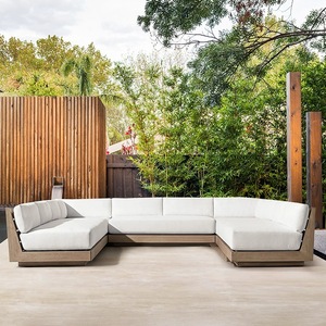 Factory <span class=keywords><strong>Outlet</strong></span> Muebles de jardín de lujo Muebles de teca <span class=keywords><strong>Sofá</strong></span> doble de teca natural - Product Image 3