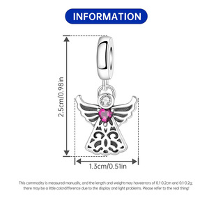 Hot-selling white copper <b>angel</b> pendant, original niche high-end DIY bracelet accessory pendant wholesale for women - Product Image 2
