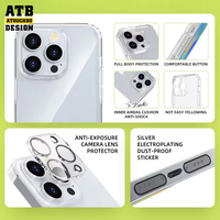 Ensemble anti-rayures Atouchbo 360 pour iPhone 14 13 12 11 avec protection d'écran, ensemble de protection pour iPhone 13, lot de 6 en 1