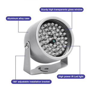 ไฟส่องสว่างอินฟราเรด 48 LED อลูมิเนียม IP65 กันน้ำ DC12V สำหรับกล้องรักษาความปลอดภัย - Product Image 3