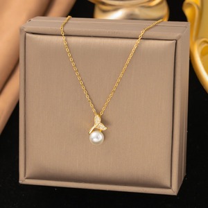 <span class=keywords><strong>Collana</strong></span> Estiva con Animali Marini, Ciondolo a Conchiglia Impermeabile per Donne, Gioielli in Acciaio Inossidabile Placcato Oro 18K - Product Image 2