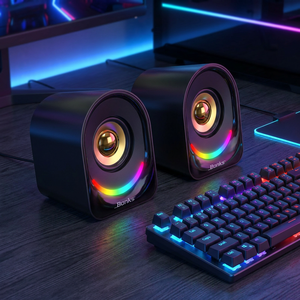 Altavoz para Juegos de Computadora Keywin X2 USB 2.0 con Audio y Video LED RGB, Sonido Estéreo LED RGB Personalizado de 5-10W, Efectos de Sonido para Juegos - Product Image 2