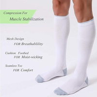 Chaussettes de compression sportives personnalisées en usine, hauteur genou, 20-30 mmHg, pour le soutien de la circulation, respirantes, écologiques, avec semelle personnalisée