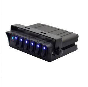 กล่องสวิตช์โยก 6 ช่อง Yuhe YH-DH6-H พร้อมไฟฉุกเฉินแบบสโตรบ 12V แผงควบคุมแบบท็อกเกิล - Product Image 1