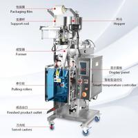 Machine d'emballage verticale automatique pour sachets de liquides visqueux à coins arrondis de forme spéciale