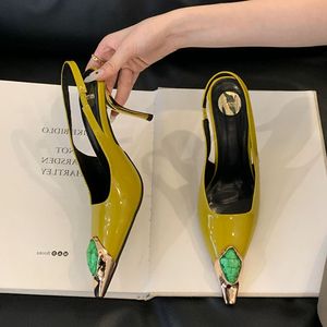 Escarpins Femme Sandalias Party Crystal Slingback Pumps 2025 Luxury High Heels <b>Shoes</b> for Women - Product Image 3