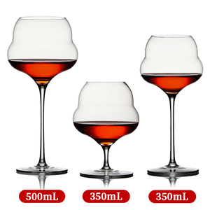 カスタムロゴ入り 大容量500ml・350ml バーガンディワイングラス ゴブレット 新デザイン クリスタルクリア 赤ワイングラス パーティー・結婚式用 - Product Image 2