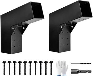 30 °   Supports de toit <span class=keywords><strong>d</strong></span>'<span class=keywords><strong>angle</strong></span> pour pergola, supports de poteau inclinés en forme de L pour pergola extérieure, porche et passage - Product Image 1