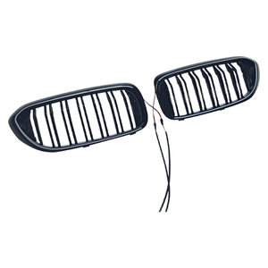 Per <span class=keywords><strong>BMW</strong></span> Serie 5 G30 2017-2020 Griglia Anteriore <span class=keywords><strong>Nera</strong></span> Lucida con Luci LED, Griglia a Doppia Linea con Luci, Set di Parti Modificate - Product Image 6