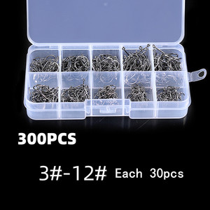 100 chiếc móc câu cá chép bằng thép có lỗ, bộ dụng cụ câu cá <span class=keywords><strong>Fly</strong></span> & Pesca, 10 kích cỡ 3 # -12 #   cho vị trí dòng chảy - Product Image 4