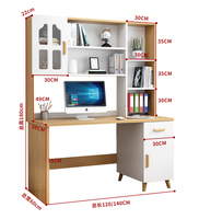 Bureau d'ordinateur combiné avec bibliothèque YQ FOREVER, bureau d'étudiant à domicile