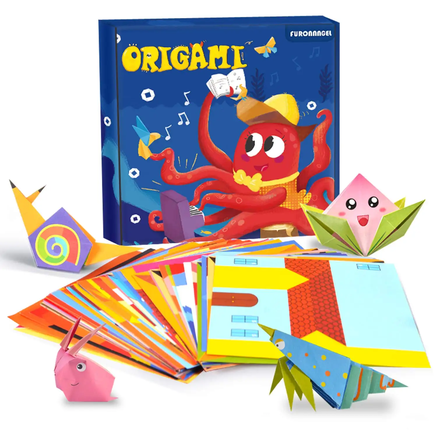108 fogli colorati Origami Puzzle Game fai da te taglio piegato carta artigianale artigianale artigianale Set Origami giocattoli