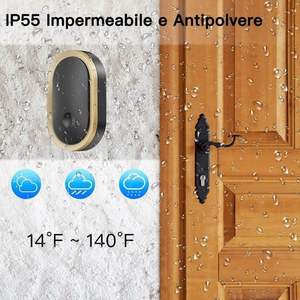 กันน้ํา 300M 60 ระฆัง 1 2 3 ตัวรับ DC ไร้สาย Doorbell แบตเตอรี่ขับเคลื่อนสมาร์ทกระดิ่งประตู - Product Image 3