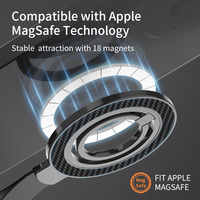 Support magnétique élégant pour iPhone 17, texture fibre de carbone, rotation 360° °   Support rotatif en silicone souple avec cordon anti-rayures