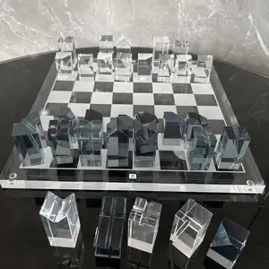 New Arrival Clear Acrylic Chess Set Adult Chess Game Sets Acrylic Chess Game Board