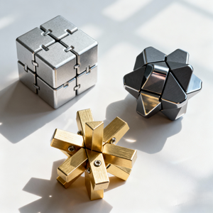 Puzzle en métal moulé CNC personnalisé, casse-tête pour adultes, puzzle d'assemblage, jeu d'intelligence et de QI, cube de puzzle avec logo personnalisé - Product Image 2