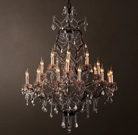 Lustre suspendu de style américain pour l'intérieur, finition laiton vintage, pour villas de luxe, hôtels, salle à manger