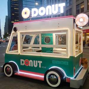 Carretto Mobile per Gelato, Hot Dog e Dessert, Camion RV per Gelati e Caffè, Rimorchio Alimentare in Container con Friggitrice - Product Image 1