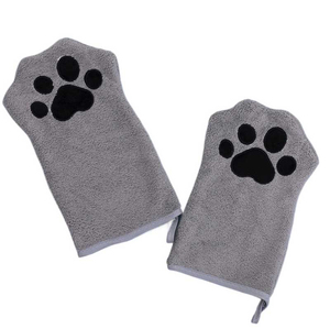 Pets Washing Gloves-Grooming Towel for Drying Pets,Dog Towel with Embroidered Microfiber Design,Machine Washable - Product Image 2